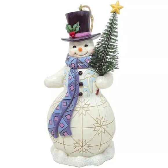 Jim Shore Heartwood Creek Snowman with Sisal Christmas Tree...